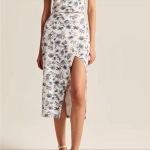 Abercombie Linen Blend Midi Skirt